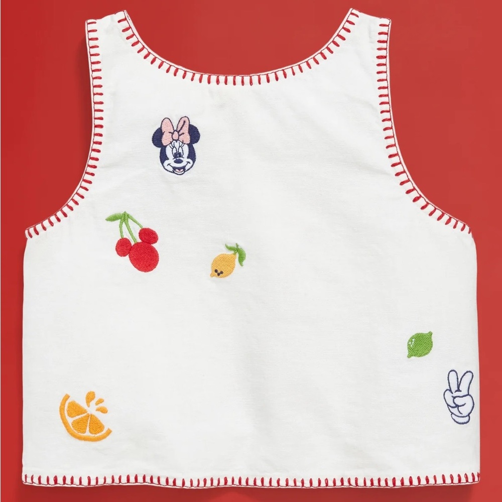 Disney x Old Navy Cream Tank Top with Red Stitching